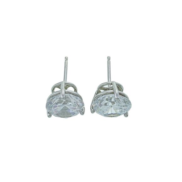 Cubic Zirconia Stud Earrings | Vintage Sterling Silver 925 - Picture 2 of 5
